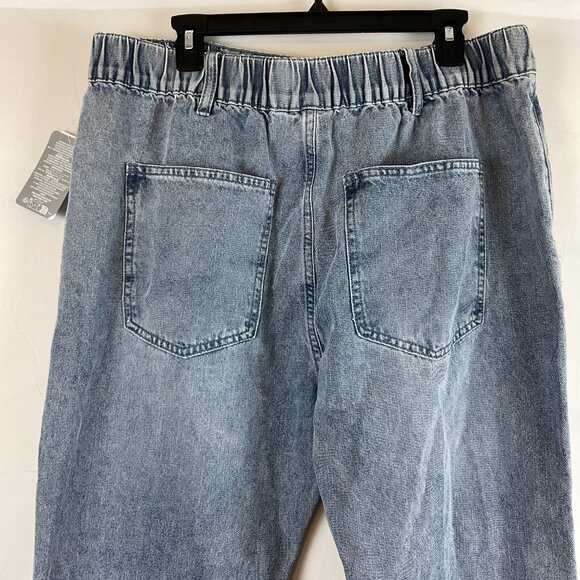 Disney Our Universe Jeans XL Blue Elastic Waist Tapered Leg Pluto Mickey New NWT - Picture 9 of 12